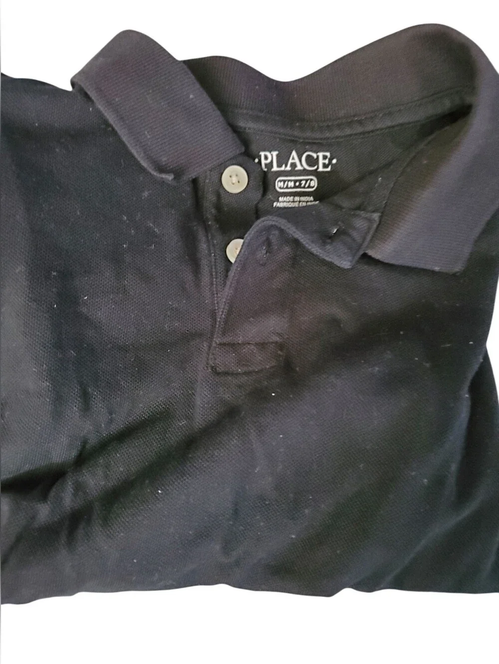 The Children's Place Boy's Black Polo Shirt Size 7%8